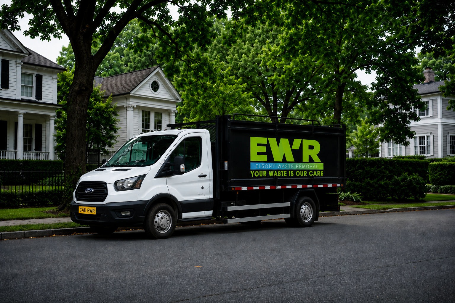 EWR waste removal truck on a London street