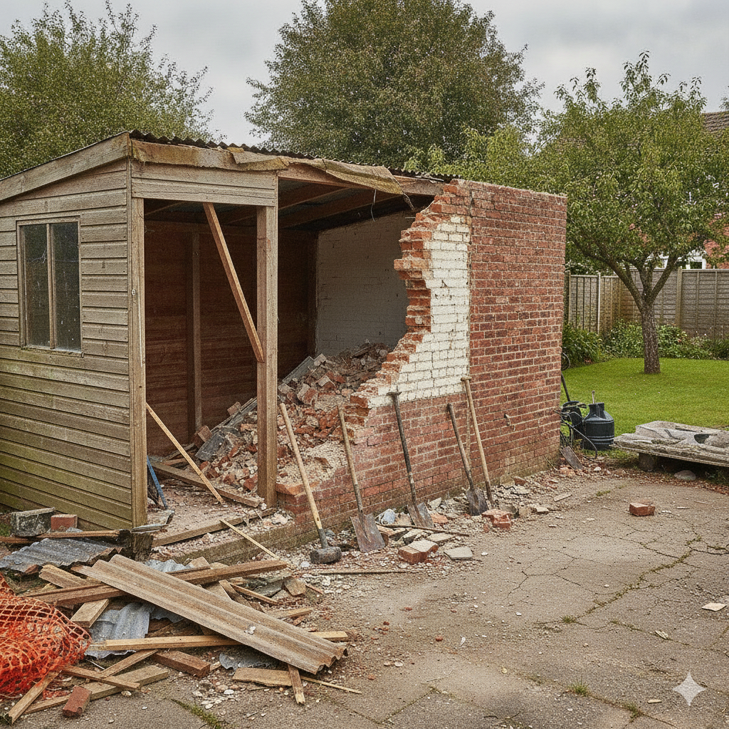 Shed and outbuilding demolition on a residential property